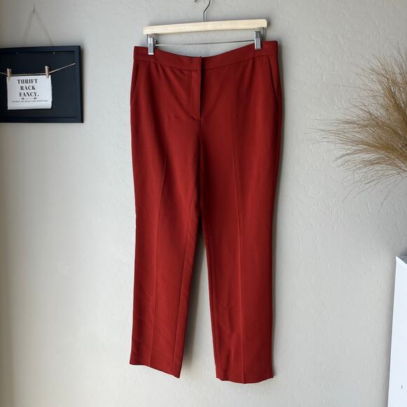 Rosetta Getty Trouser Red Cropped Tapered High Rise‎ Dress Pants Size 10 - Picture 3 of 13